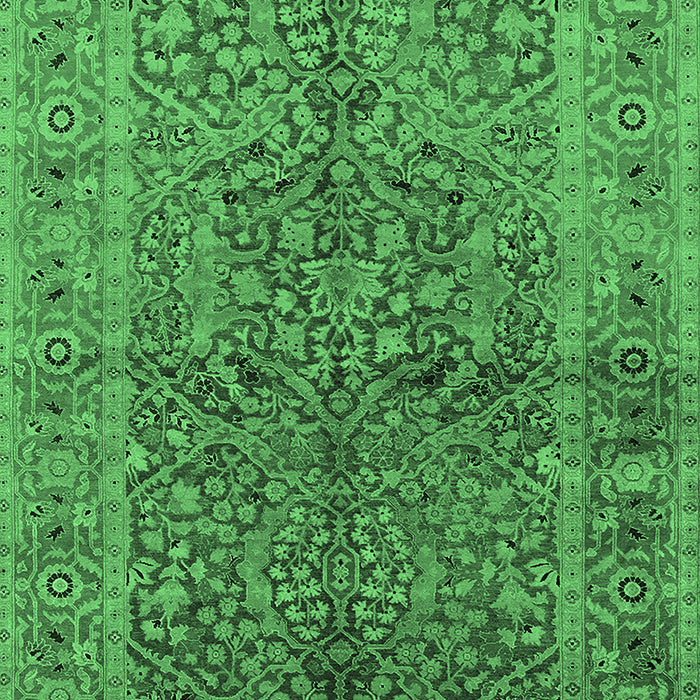 Machine Washable Oriental Emerald Green Industrial Area Rugs, wshurb3059emgrn