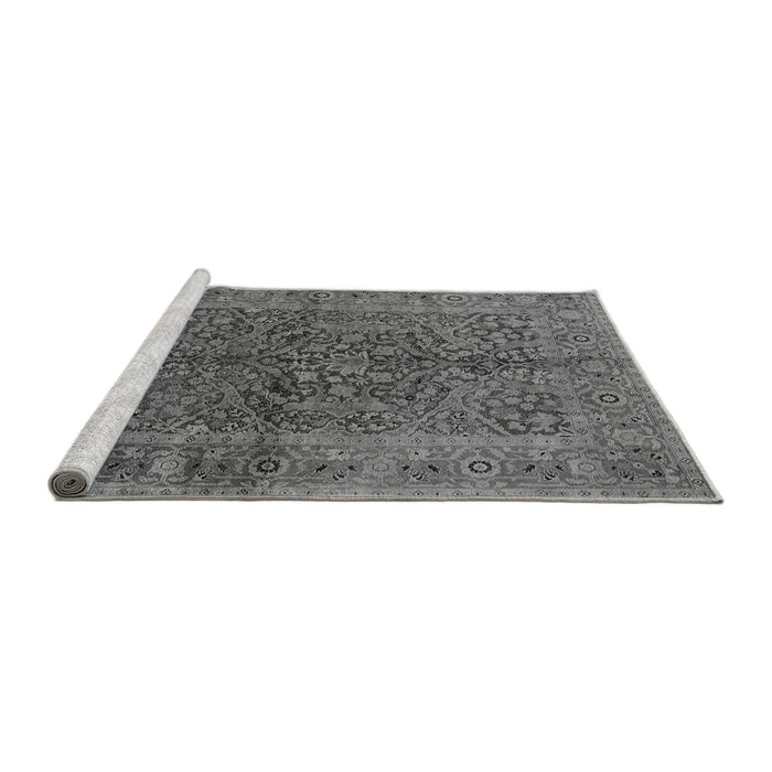 Sideview of Machine Washable Oriental Gray Industrial Rug, wshurb3059gry