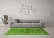 Machine Washable Oriental Green Industrial Area Rugs in a Living Room,, wshurb3059grn