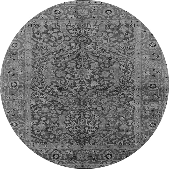 Round Oriental Gray Industrial Rug, urb3059gry