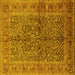 Square Oriental Yellow Industrial Rug, urb3059yw