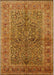 Mid-Century Modern Mahogany Brown Oriental Rug, urb3059