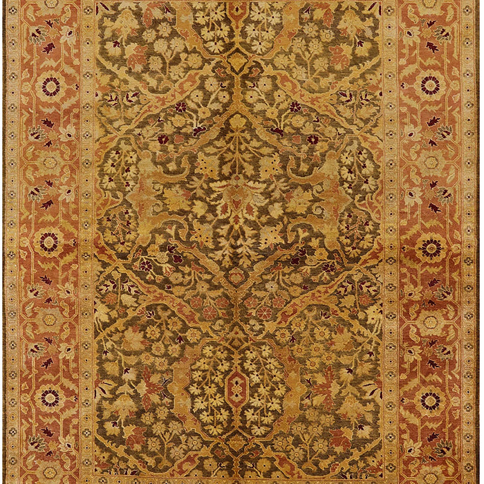 Mid-Century Modern Mahogany Brown Oriental Rug, urb3059