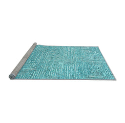 Sideview of Machine Washable Solid Light Blue Modern Rug, wshurb305lblu