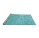Sideview of Machine Washable Solid Light Blue Modern Rug, wshurb305lblu