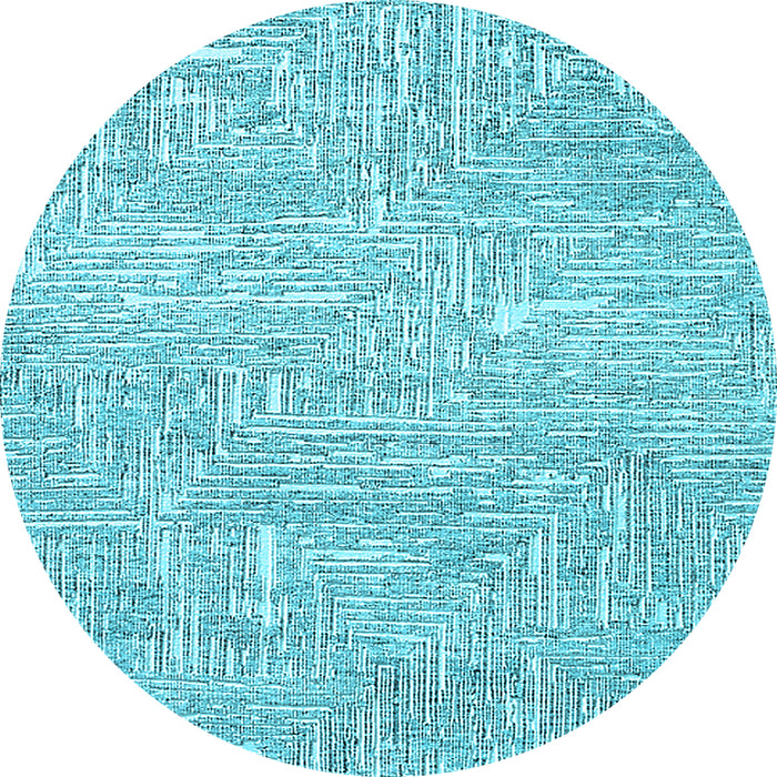 Round Machine Washable Solid Light Blue Modern Rug, wshurb305lblu