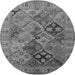 Round Oriental Gray Industrial Rug, urb3060gry