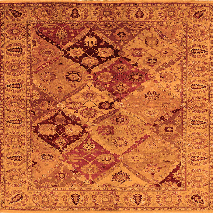Square Oriental Orange Industrial Rug, urb3060org