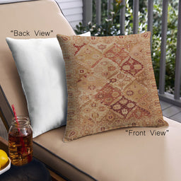 Front View of Mid-Century Modern Urban Square Mahogany Brown Throw Pillow, 18 inch by 18 inch, pwurb3060