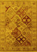 Machine Washable Oriental Yellow Industrial Rug, wshurb3060yw