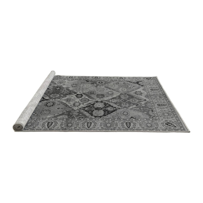 Sideview of Machine Washable Oriental Gray Industrial Rug, wshurb3060gry