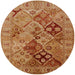 Round Mid-Century Modern Mahogany Brown Oriental Rug, urb3060