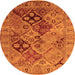 Round Oriental Orange Industrial Rug, urb3060org