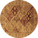 Round Oriental Brown Industrial Rug, urb3060brn