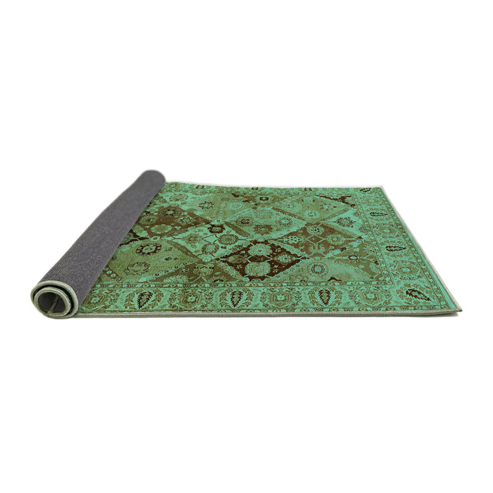 Sideview of Oriental Turquoise Industrial Rug, urb3060turq