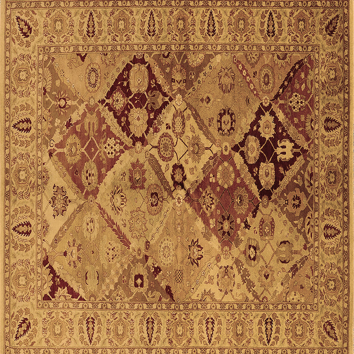 Square Machine Washable Oriental Brown Industrial Rug, wshurb3060brn