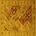 Square Machine Washable Oriental Yellow Industrial Rug, wshurb3060yw