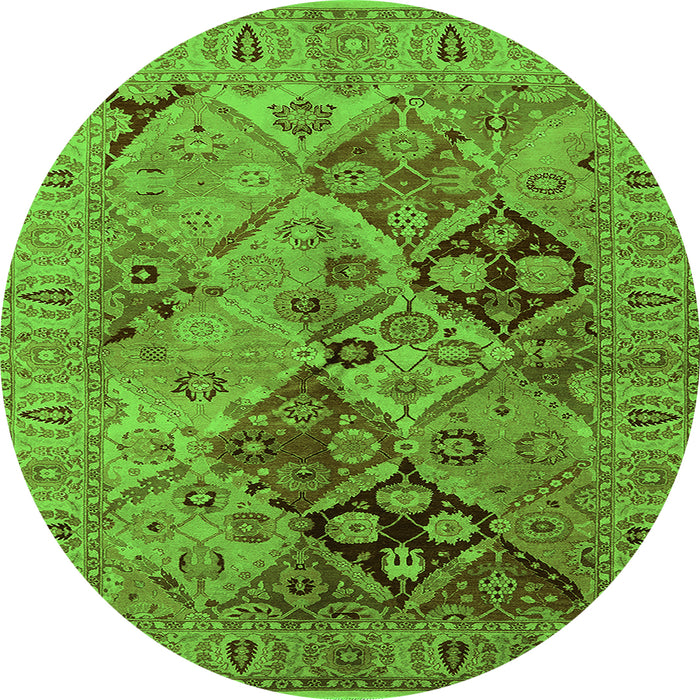 Round Oriental Green Industrial Rug, urb3060grn