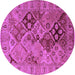 Round Oriental Purple Industrial Rug, urb3060pur