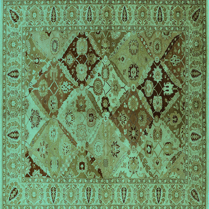 Square Oriental Turquoise Industrial Rug, urb3060turq