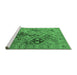 Sideview of Machine Washable Oriental Emerald Green Industrial Area Rugs, wshurb3060emgrn