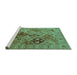 Sideview of Machine Washable Oriental Turquoise Industrial Area Rugs, wshurb3060turq