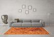 Machine Washable Oriental Orange Industrial Area Rugs in a Living Room, wshurb3060org