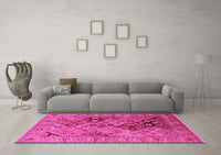 Machine Washable Oriental Pink Industrial Rug, wshurb3060pnk