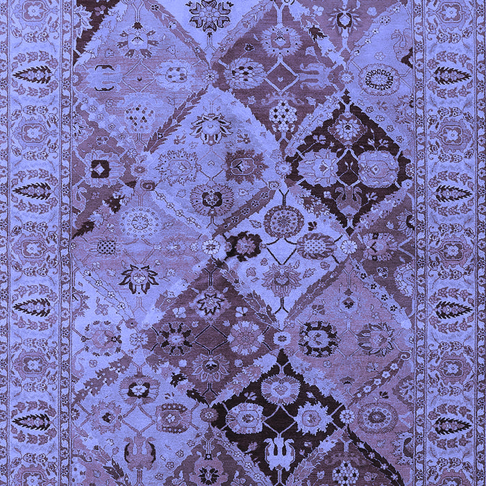 Machine Washable Oriental Blue Industrial Rug, wshurb3060blu