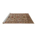 Sideview of Machine Washable Industrial Modern Light Copper Gold Rug, wshurb3061