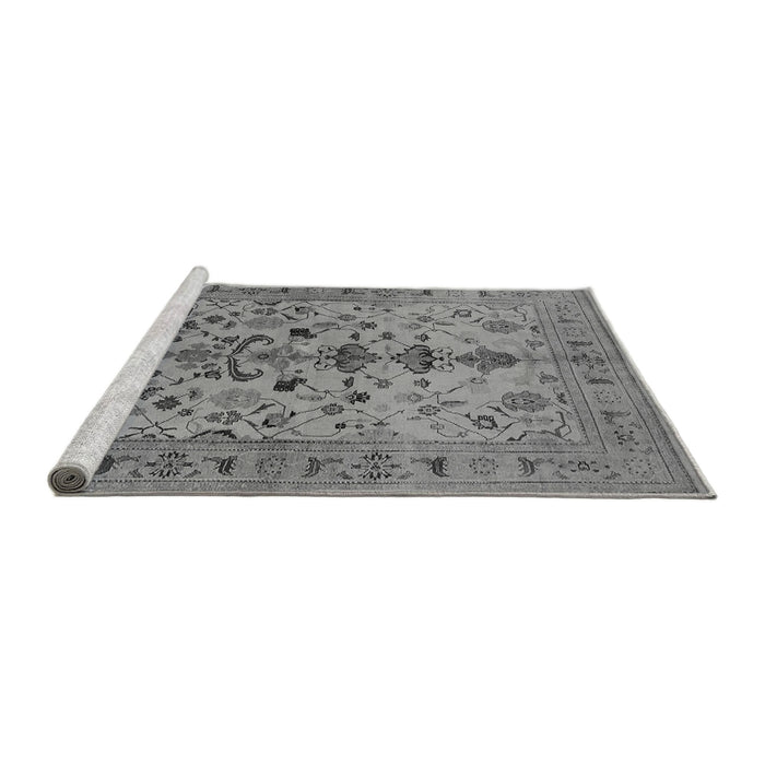 Sideview of Machine Washable Oriental Gray Industrial Rug, wshurb3061gry