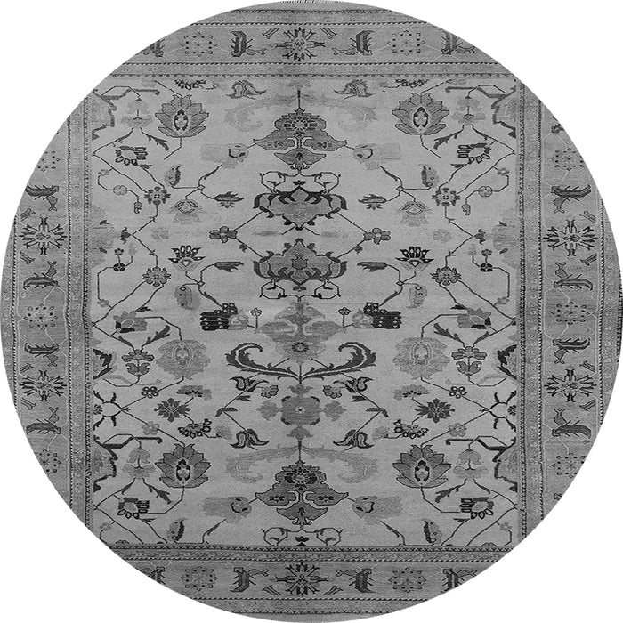 Round Oriental Gray Industrial Rug, urb3061gry