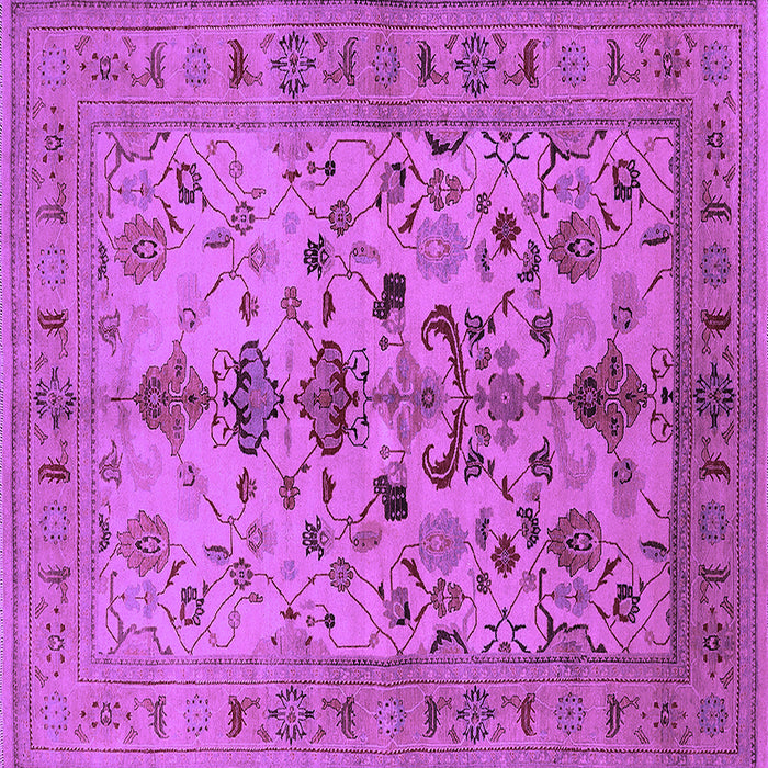 Square Machine Washable Oriental Purple Industrial Area Rugs, wshurb3061pur