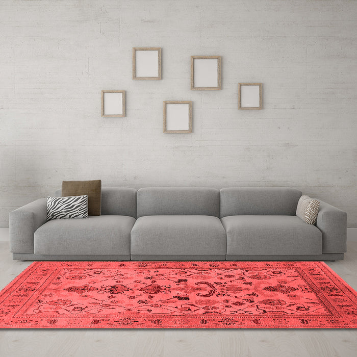 Industrial Red Washable Rugs