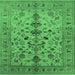 Square Oriental Emerald Green Industrial Rug, urb3061emgrn