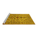 Sideview of Machine Washable Oriental Yellow Industrial Rug, wshurb3061yw