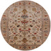 Round Mid-Century Modern Light Copper Gold Oriental Rug, urb3061