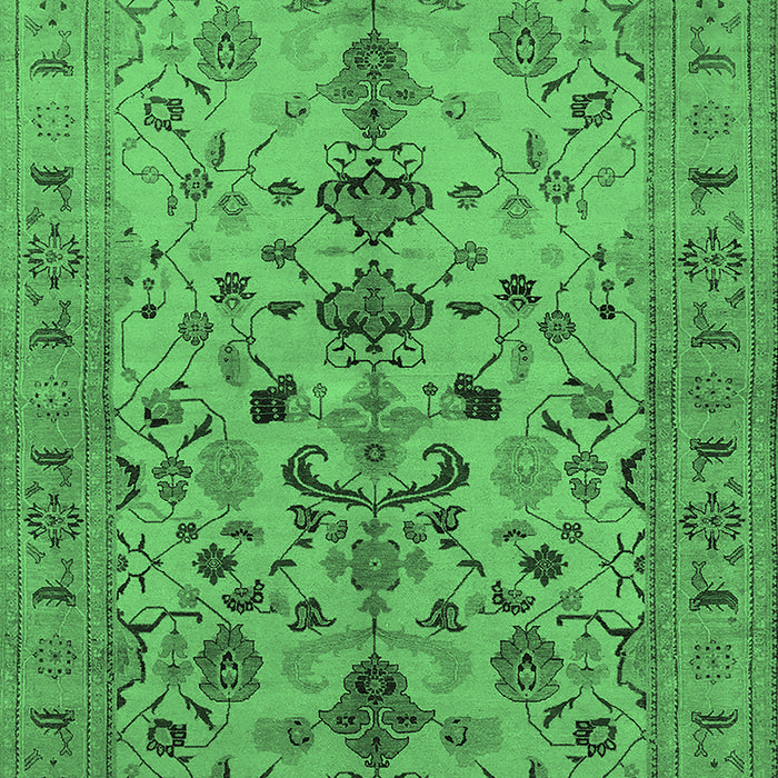 Machine Washable Oriental Emerald Green Industrial Area Rugs, wshurb3061emgrn
