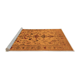 Sideview of Machine Washable Oriental Orange Industrial Area Rugs, wshurb3061org