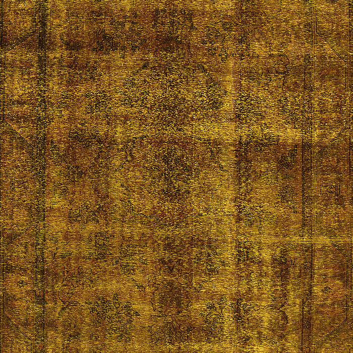 Machine Washable Oriental Yellow Industrial Rug, wshurb3062yw