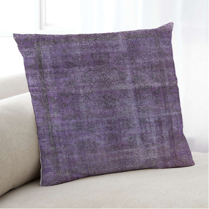 Lifestyle Image of Mid-Century Modern Urban Square Purple Throw Pillow, 18 inch by 18 inch, pwurb3062