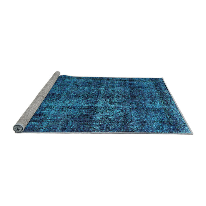 Sideview of Machine Washable Oriental Light Blue Industrial Rug, wshurb3062lblu