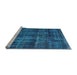 Sideview of Machine Washable Oriental Light Blue Industrial Rug, wshurb3062lblu