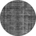 Round Oriental Gray Industrial Rug, urb3062gry