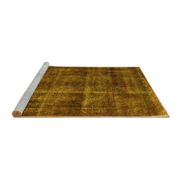 Sideview of Machine Washable Oriental Yellow Industrial Rug, wshurb3062yw
