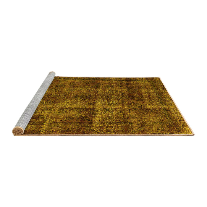 Sideview of Machine Washable Oriental Yellow Industrial Rug, wshurb3062yw