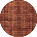 Round Oriental Orange Industrial Rug, urb3062org