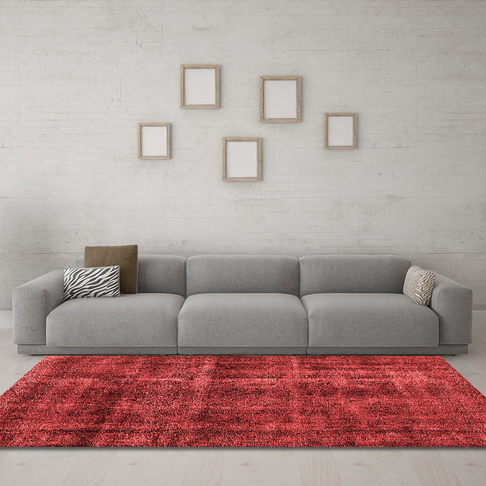 Industrial Red Washable Rugs
