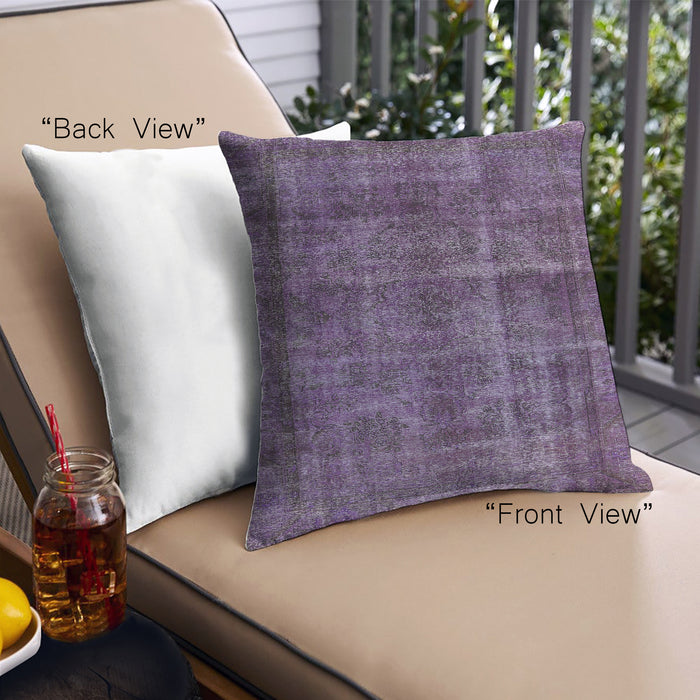 Front View of Mid-Century Modern Urban Square Purple Throw Pillow, 18 inch by 18 inch, pwurb3062