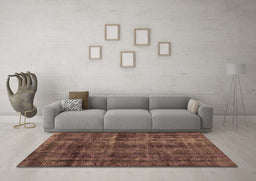 Machine Washable Oriental Brown Industrial Rug in a Living Room,, wshurb3062brn